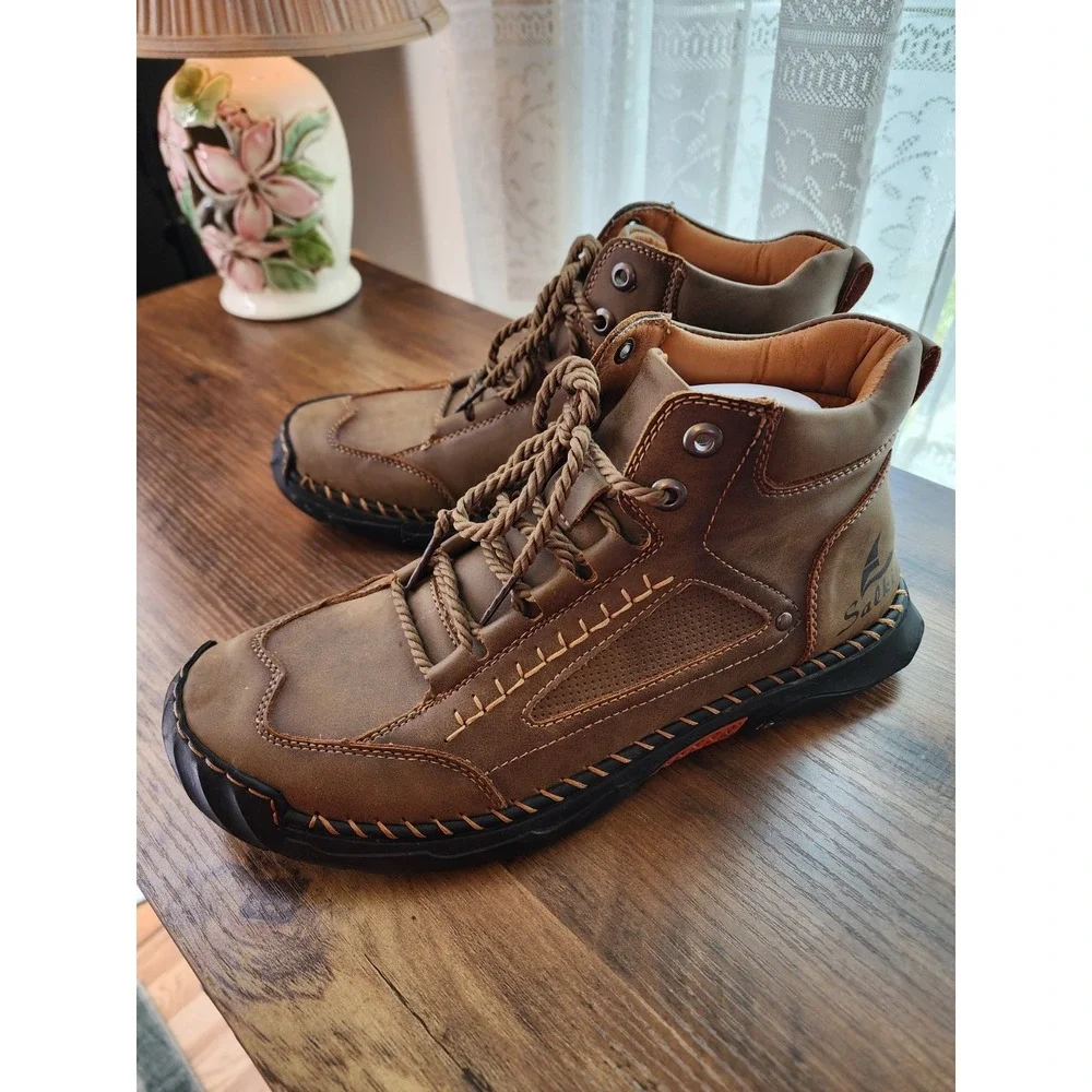 Mens Salkin Boots Barefoot Flexible Minimalist Lace Up Made In Italy 44 US 10.5